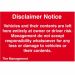 Disclaimer Notice - Vehicles and their contents.... PVC Sign (300mm x 200mm)