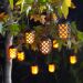 10 Flaming Solar String Lights – Set of 10 Amber Flicker Garden Lights