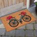 Flower Power Bicycle Coir Door Mat 45x75cm – Decorative Outdoor & Indoor Entrance Mat