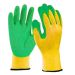 Green & Yellow Cotton and Latex Coated Garden Gloves I Universal Size