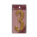Gold Effect Numeral 3 - 75mm