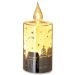 LED Glass Candle – 21cm Warm Amber Glow with Timer Function for a Cosy Christmas Atmosphere