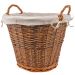 Lined Round Buff Willow Log Basket