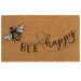 My Mat Coir Bee Happy Doormat 45cm x 75cm with Non-Slip PVC Backing for Indoor and Outdoor Use