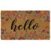 My Mat Coir Floral Hello Doormat 45cm x 75cm with PVC Backing for Indoor and Outdoor Use