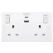 Powermaster 2 Gang Switched Socket With 2 Usb Ports (1 X Type A & 1 X Type C)