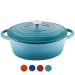 Steelex Teal Oval Cast Iron Casserole
