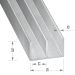 Raw Aluminium Double U-profile - 16mm x 10mm x 6mm x 1.3mm x 2m