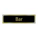 Self-Adhesive PVC Bar Sign Black And Polished Gold Effect - 200mm x 50mm