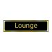 Self-Adhesive PVC Lounge Sign Black And Polished Gold Effect 200mm x 50mm