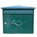 Shannon Fir Green Cast Aluminium Wall Mounted Postbox with Secure Key Lock and Weatherproof Finish
