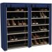 ShoeSmart Mobile Shoe Storage Cabinet with Dust Cover – 12 Shelf Blue Organiser for Hallways and Wardrobes