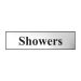 Showers Sign Chrome Effect Self-Adhesive PVC (200mm x 50mm)
