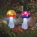 Solar Mushroom Stake Lights for Gardens – Colourful LED Button Shroom Lights 28cm