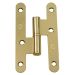 Steel Left Hinge Brass Finish, Round Corners with Flat Head & Washer