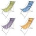 Striped Outdoor Folding Deck Chair with Durable Textilene Fabric and Iron Frame - 95cm High