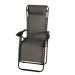 SupaGarden Zero Gravity Recliner Chair Grey and Black Textilene Fabric Adjustable Folding Outdoor Lounger