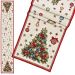 Festive Christmas Tree Table Runner – 183 x 33cm Beige & Red Textile Décor