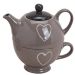 Heart Teapot & Cup Set | 2-Part Stackable Tea for One Set