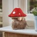 GnomeShroom – Hand Painted Autumnal Gnome Ornament with Mushroom Cap