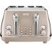 De’Longhi Icona Metallics 4 Slice Toaster Beige – Stylish Design with Versatile Functions