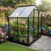 Vitavia Venus 2500 Greenhouse 6x4 Black | 3mm Horticultural Glass, Roof Vent, Sliding Door & Built-In Gutters