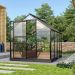 Venus 6200 Greenhouse Black Frame with 3mm Horticultural Glass 6ft x 10ft | Spacious Greenhouse with Sliding Door