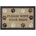Wipe Your Paws Border Doormat 50 x 75cm I Non-Slip Entrance Mat