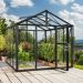 Zeus 10000 Greenhouse Black Frame with Tough Glass Sides & Polycarbonate Roof 8ft x 13ft | Semi-Professional Hobby Greenhouse