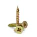 Zinc Yellow Single Pozi Countersunk Woodscrew M3 x 35 - Pack of 10