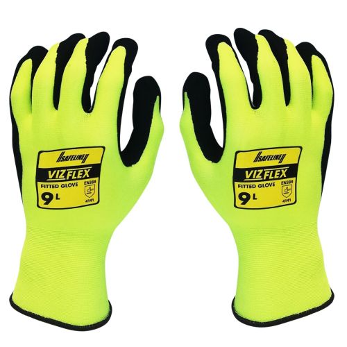 Buy a Vizflex Large Safety Work Gloves Double Dipped High Visibility