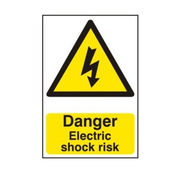 Danger Electric shock risk - PVC Sign (200 x 300mm)