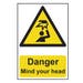 Danger Mind your head - PVC Sign (200mm x 300mm)