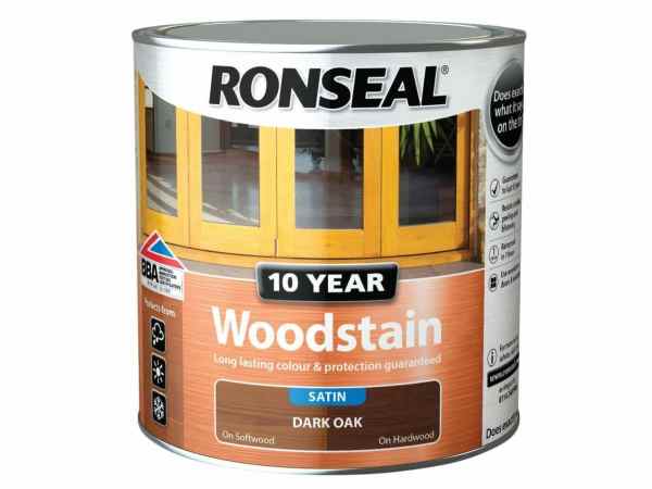 Ronseal Satin 10 Year Woodstain - Dark Oak 750ml