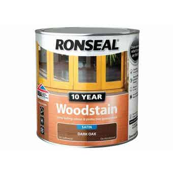 Ronseal Satin 10 Year Woodstain - Dark Oak 750ml