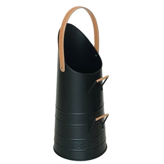 De Vielle Coal Hod with Leather Handle | Durable Coal Bucket for Firesides 54cm