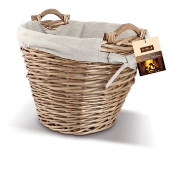 De Vielle Premium Heavy Duty Lined Medium Round Basket (Square Willow)