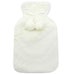 De Vielle Rabbit Faux Fur Hot Water Bottle Small Cream | Compact 0.28 Litre Hot Water Bottle