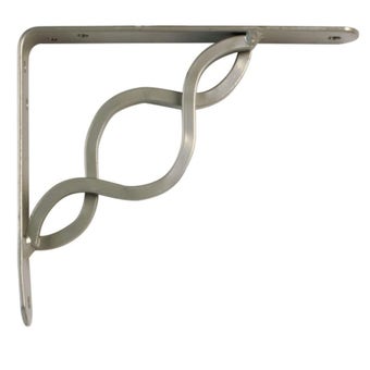 Decorative Steel Shelf Bracket 150x125mm - Silver Grey