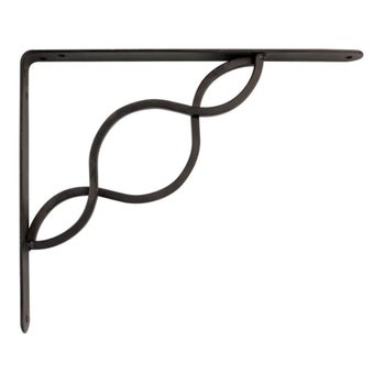 Decorative Steel Shelf Bracket 200x150mm - Black