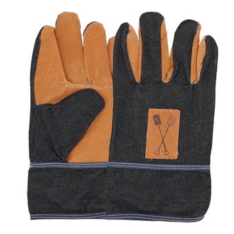 Denim garden gloves