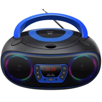 Denver TCL-212BT Blue Bluetooth Boombox with CD Player and USB MP3 Playback