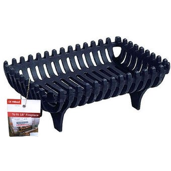 De Vielle Fireside Fire Basket Dog Grate - 18" Black