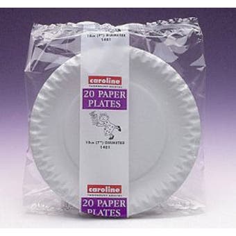 White Paper Plates - 7'' - Pack of 20