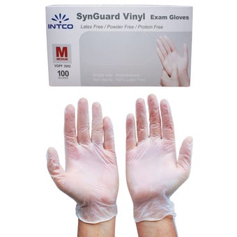 Disposable Vinyl Gloves – Medium Powder-Free, Latex-Free, Food Safe (Box of 100)