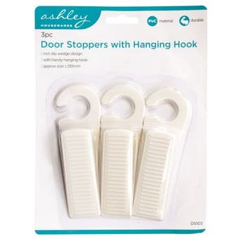 Door Stoppers With Hanging Hook - Pack of 3