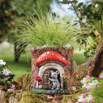 Doormouse Fairy Door Planter – Whimsical Indoor & Outdoor Decorative Plant Pot