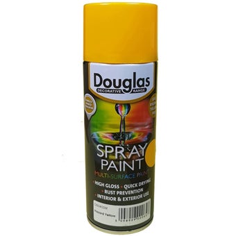 Douglas Multi Surface Spray Paint 400ml Hazard Yellow