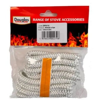 Douglas White Stove Fire Rope 10mm x 2m – Heat Resistant Stove Door & Flue Seal
