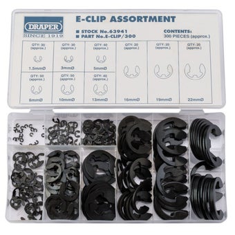 Draper E-Clip Assortment 300 Piece